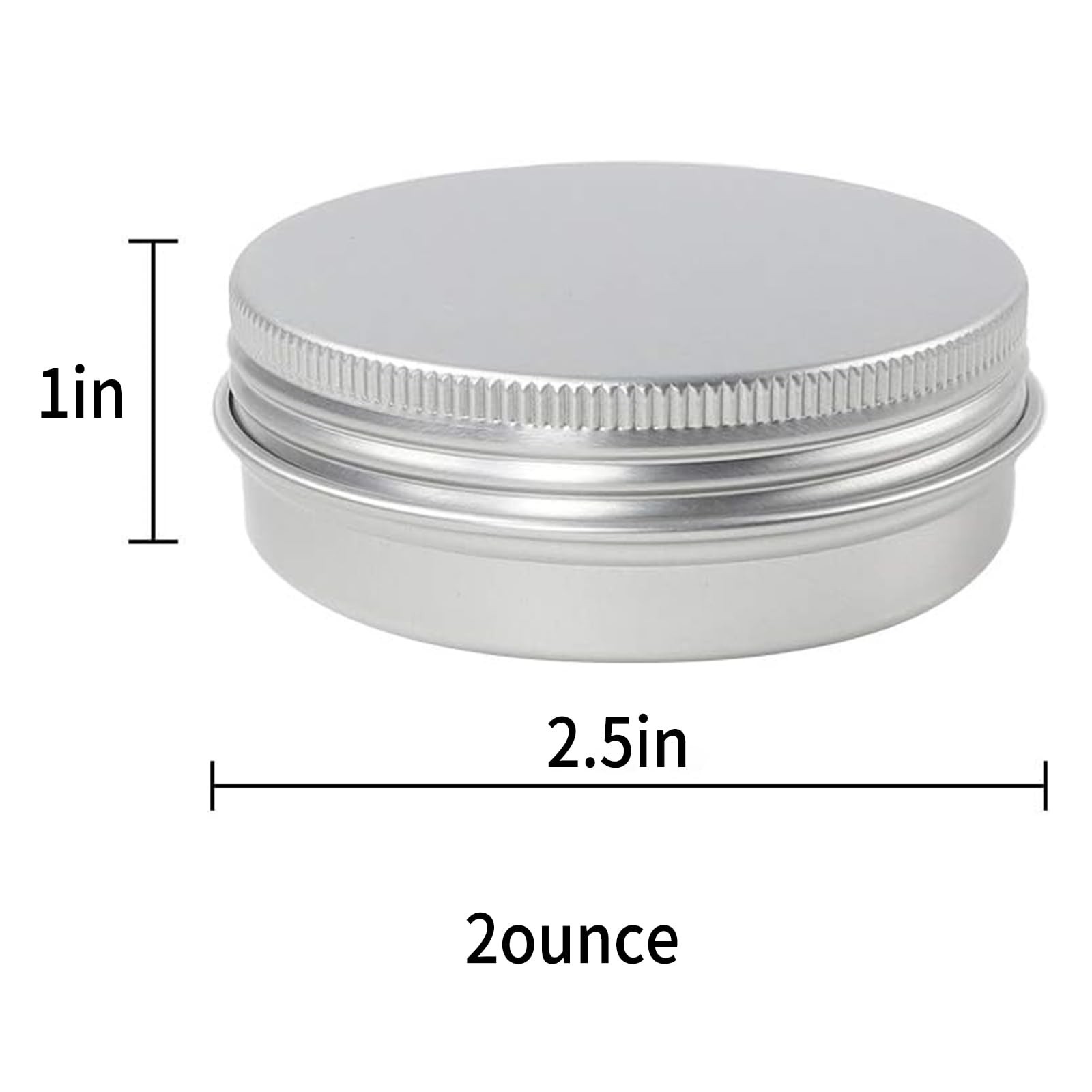 Moretoes 48 Pack 2 Oz Metal Round Tins Aluminum 48 Count (Pack of 1), Silver