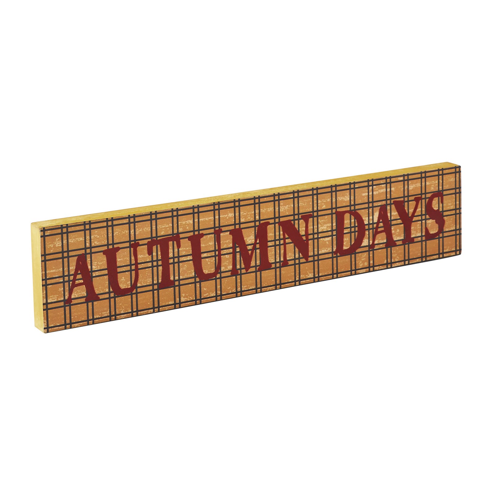 Autumn Days Burgundy on Mustard Base MDF Sign 3×14 VHC Brands