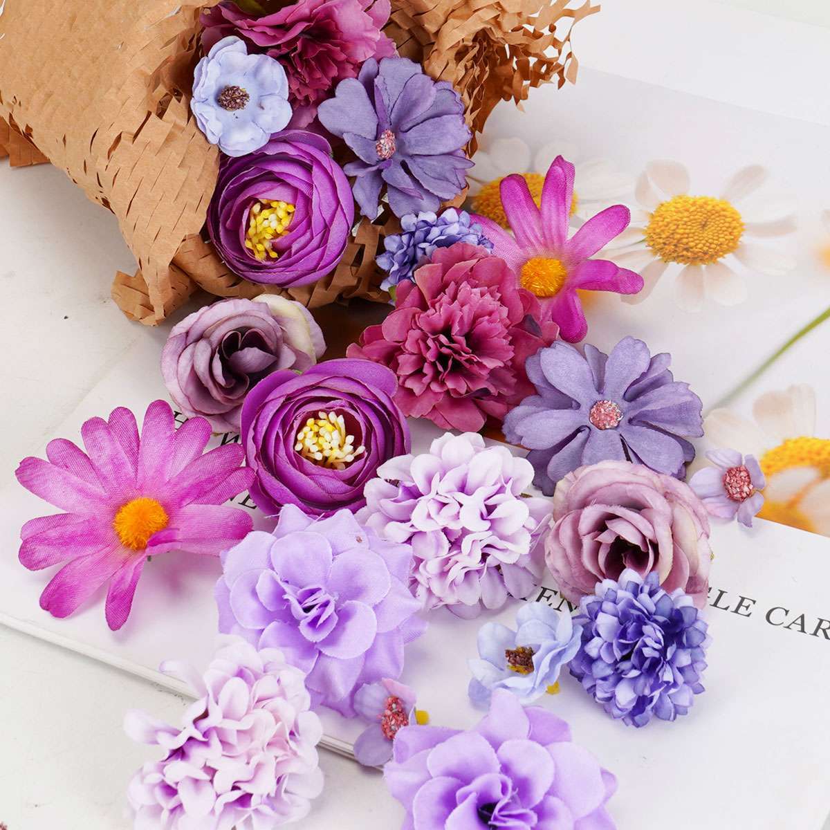 20X Womens Artificial Rose Head Flower Silk Bulk Wedding Party Decor 0.8-2.4in