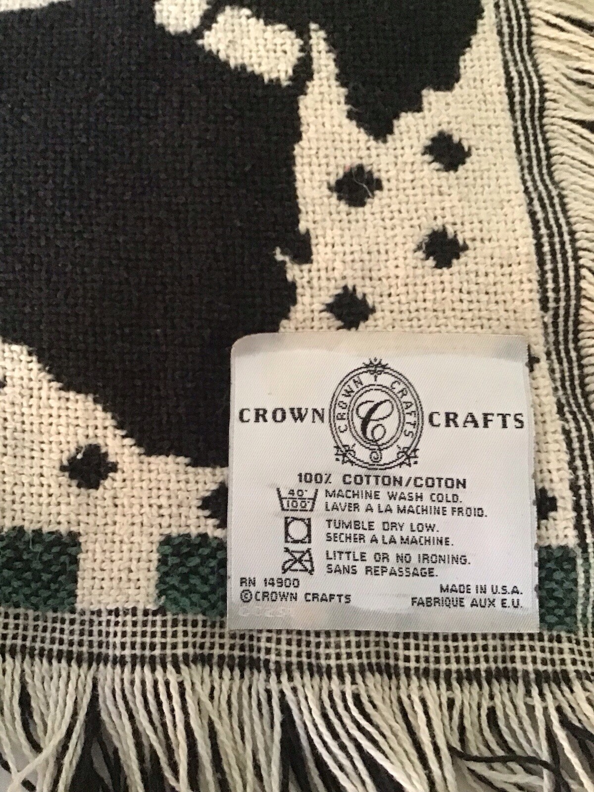 Crown Crafts 100% Cotton Throw Plaid W/ Scottie Dogs