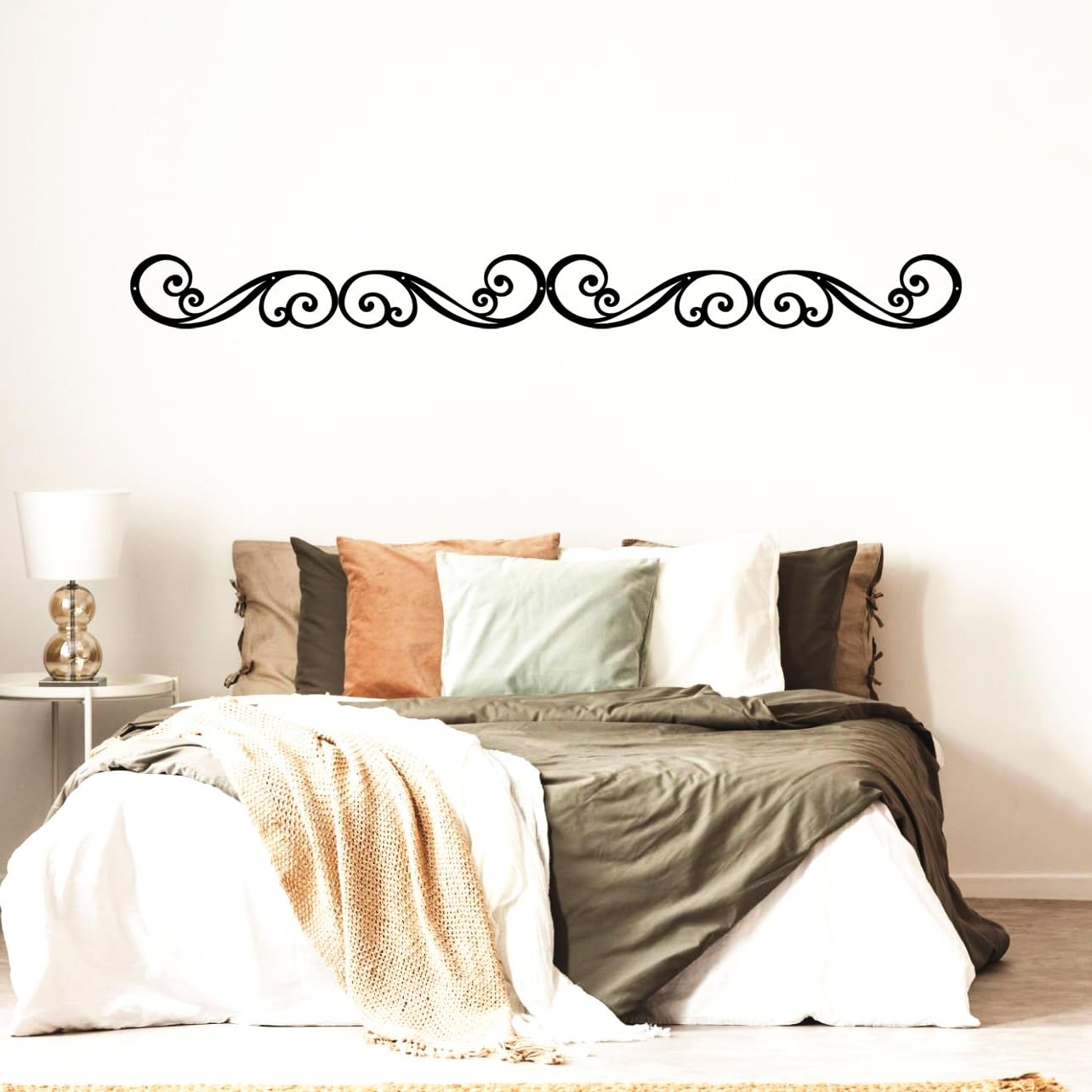 Metal Scroll Wall Art Decor Rustic Iron Wall Scroll Decorations Pair Scroll for