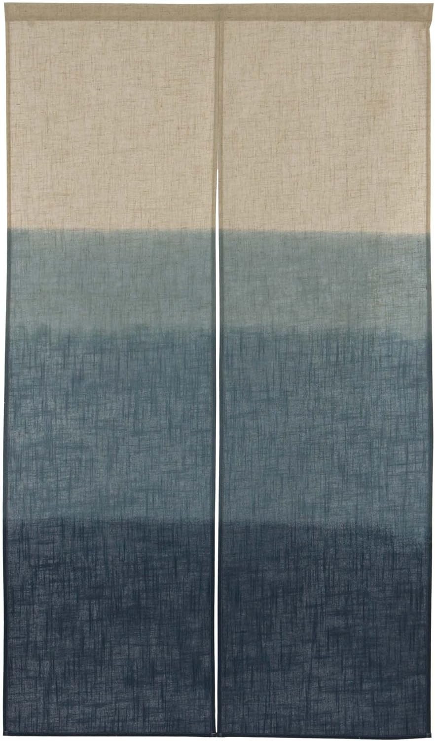 Noren Curtain Tapestry blue size: 85x150cm 33.5″W x 59.1″L (Pack of 2), Blue