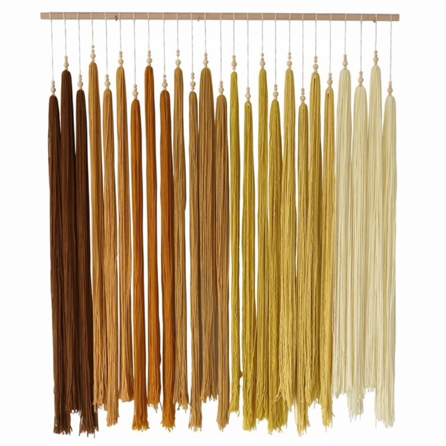 NEW Anthropologie XL Yellow Boho Tapestry Macrame Dyed Yarn Wall Hanging 40 x 45