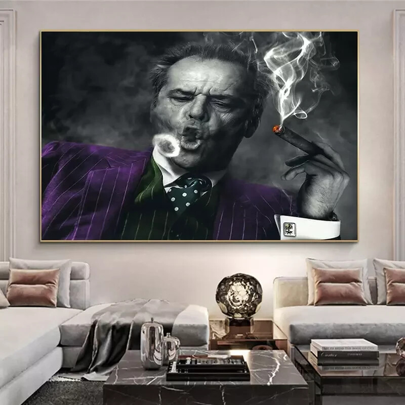 Jack Nicholson Cigar Blowing Smoke Ring Joker Poster
