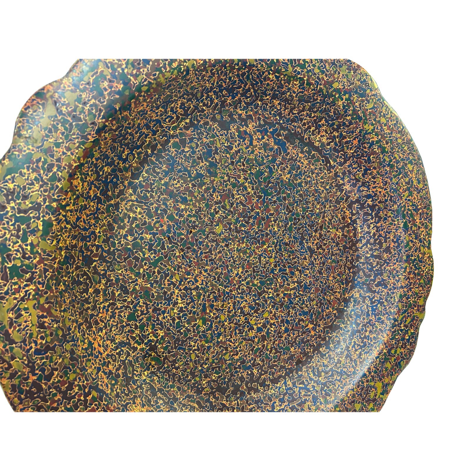 Handmade Blood Red Multi-Layer Lacquer Wood Display Disc Plate cs5482