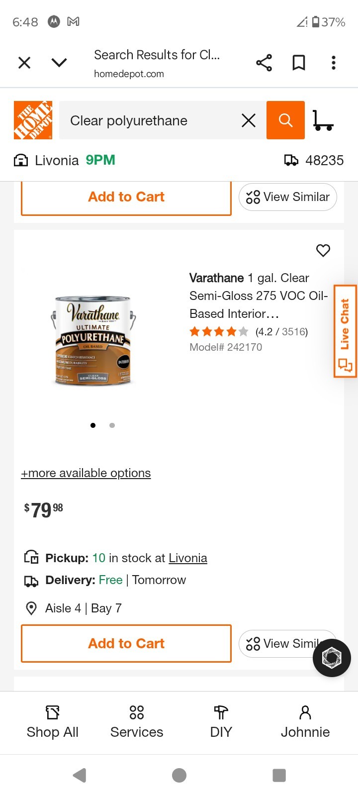 $70 for 2 Gallons of Varathane Clear Semi Gloss Polyurethane $70 for both