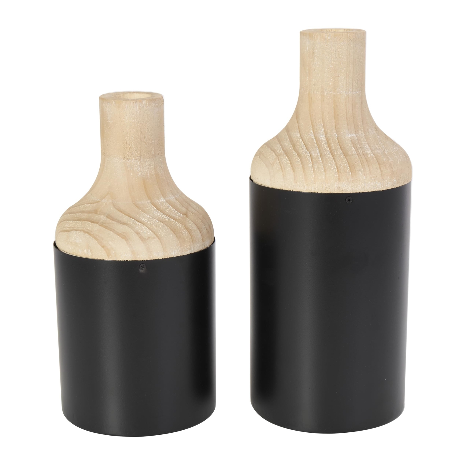 Deco 79 Wood Decorative Vase Colorblock Centerpiece Vases with Light Brown Wo…