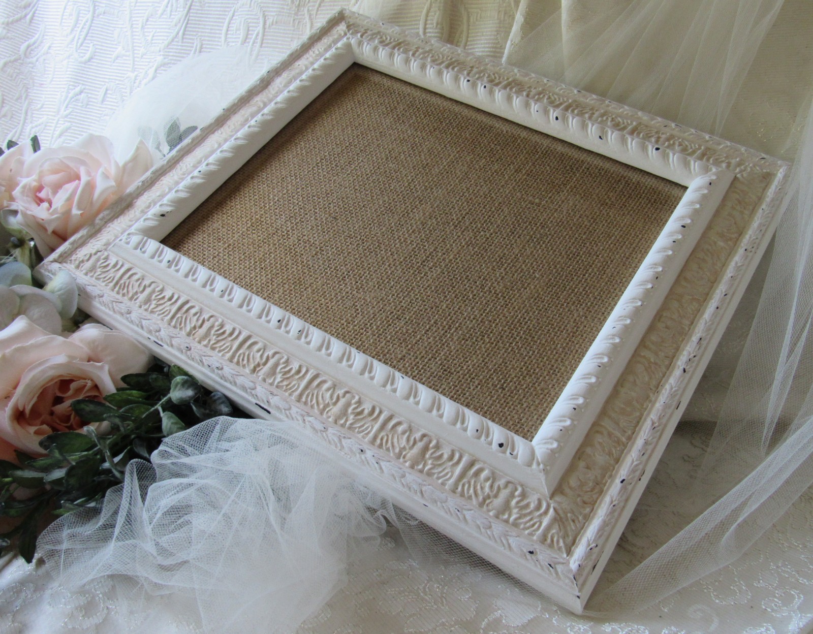Ornate Wall Frame,8×10,Distressed White,Cottage,Farmhouse,Chippy,Shabby,Events
