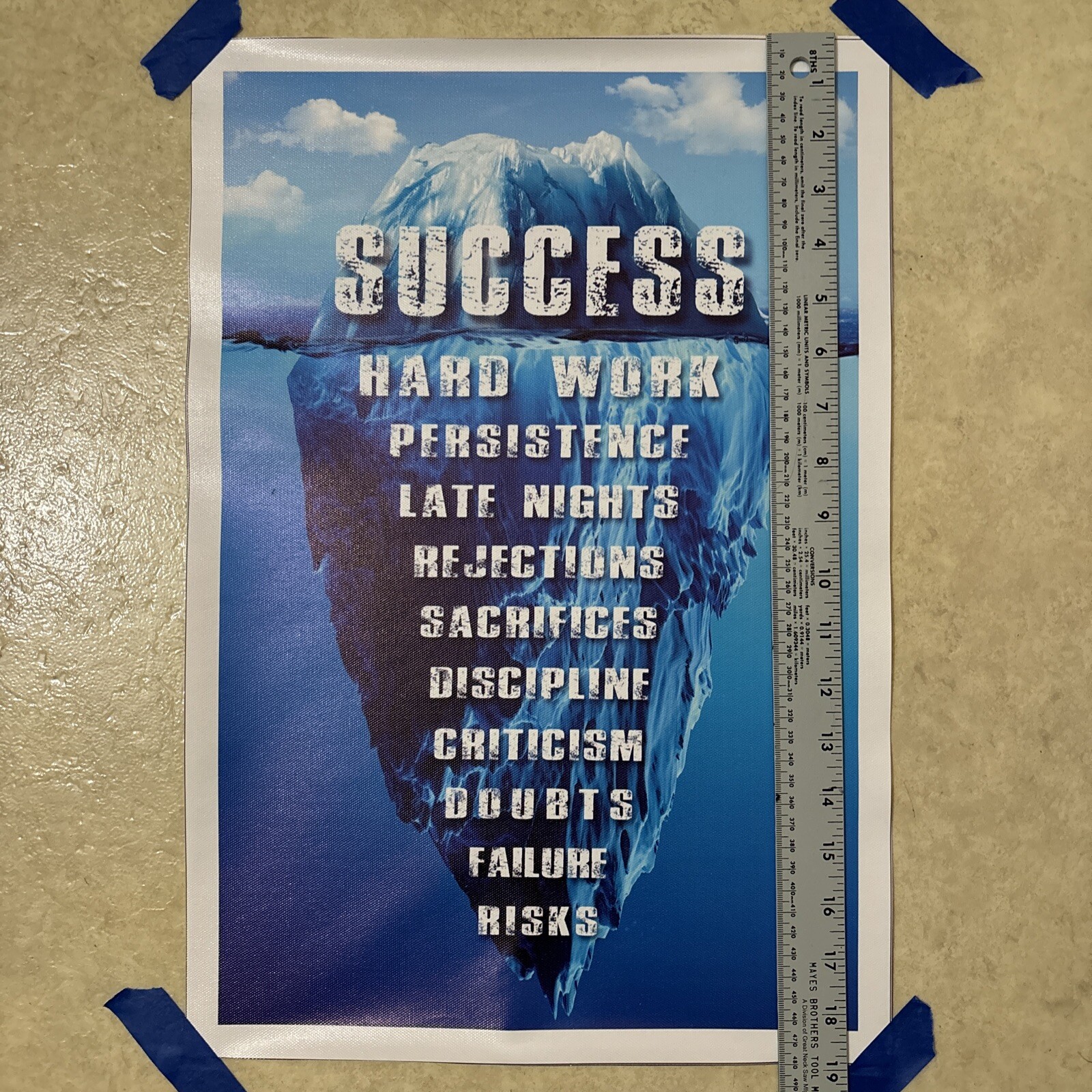 Success – Positive Motivation Poster ✅ Iceberg ✅ Canvas Wall Art Office ✅ 12×18”