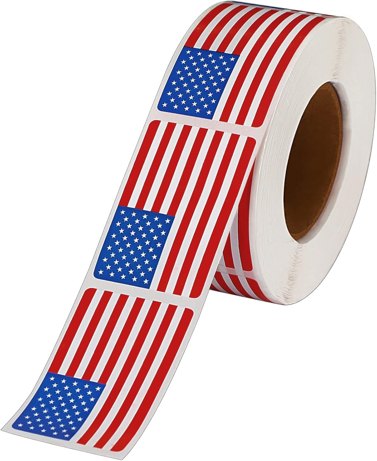 SANNIX 500 Pcs American Flag Sticker Roll,2 X 1.22 Inch US Flag Decal, USA Patri