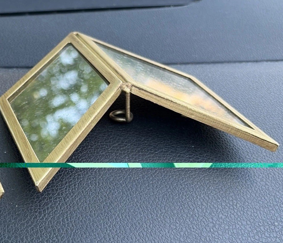 3 Chevron Wall Mirrors by Urban Outfitters Framed in Gold Tone & back hooks