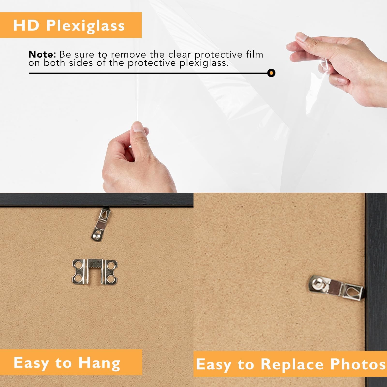 17×22 Picture Frame Black for Wall Mounting, Horizontal and Vertical Formats …