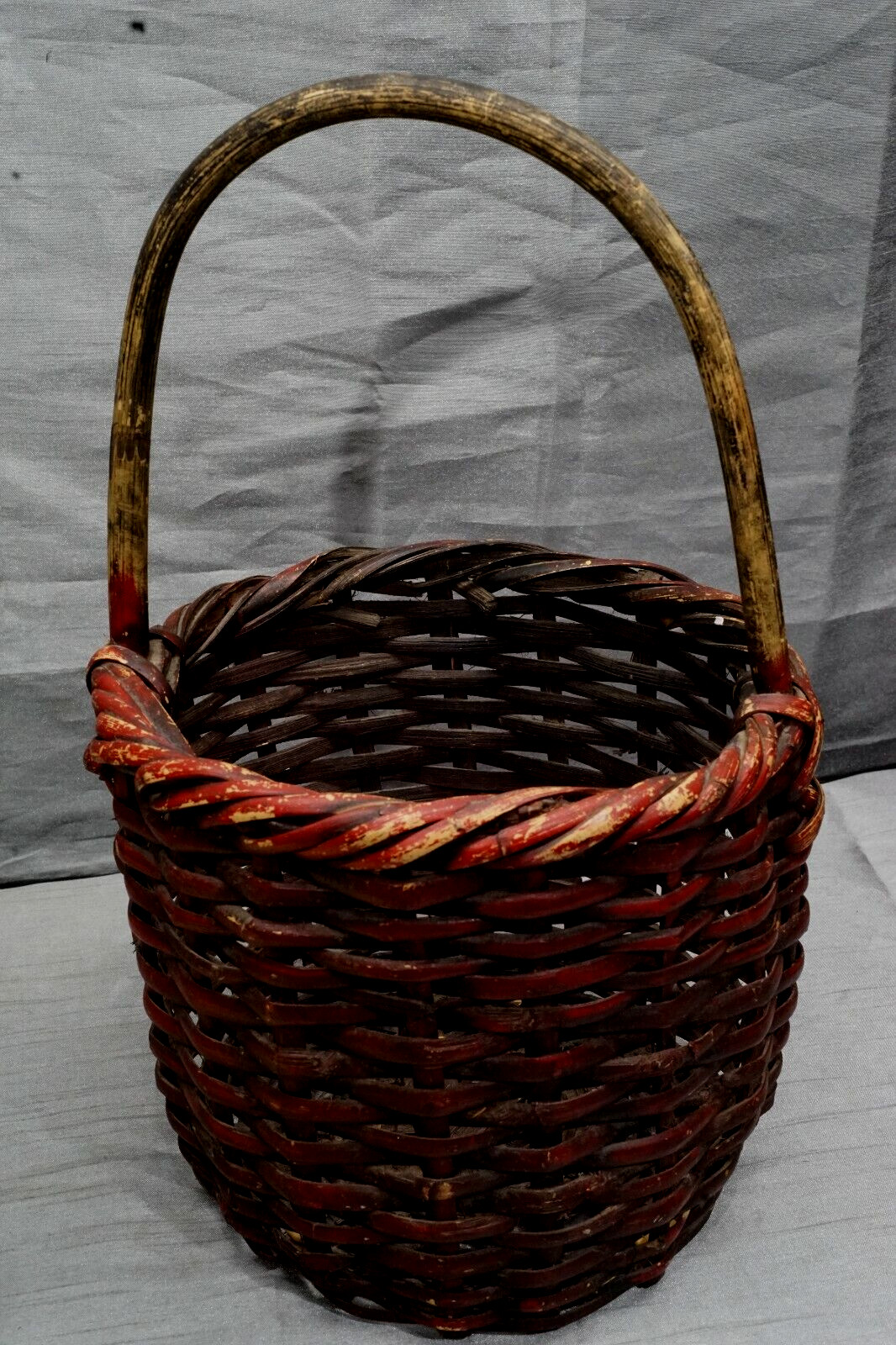 Twig Buttocks Gathering Basket Rustic 9 in. Diameter 14 in. Tall
