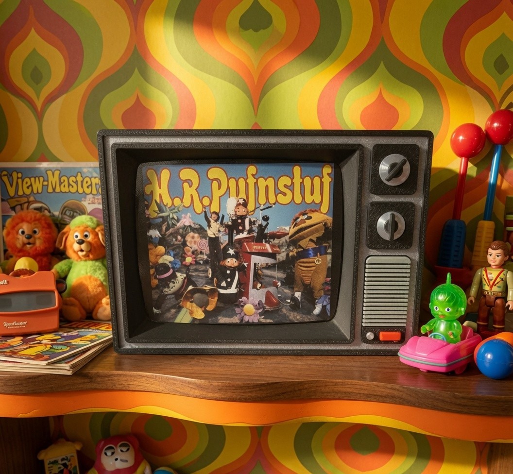 H.R. Pufnstuf Retro TV Display Stand Desk Art 70s Kids Show Krofft
