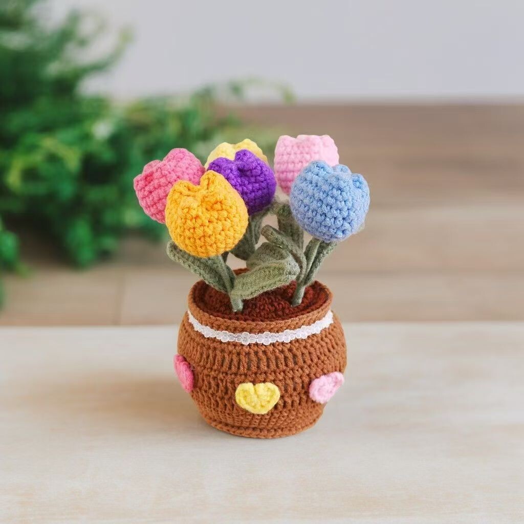 Luxury Handmade Crochet Desktop Decor for Office Desk ComputerDesk Free Shipping