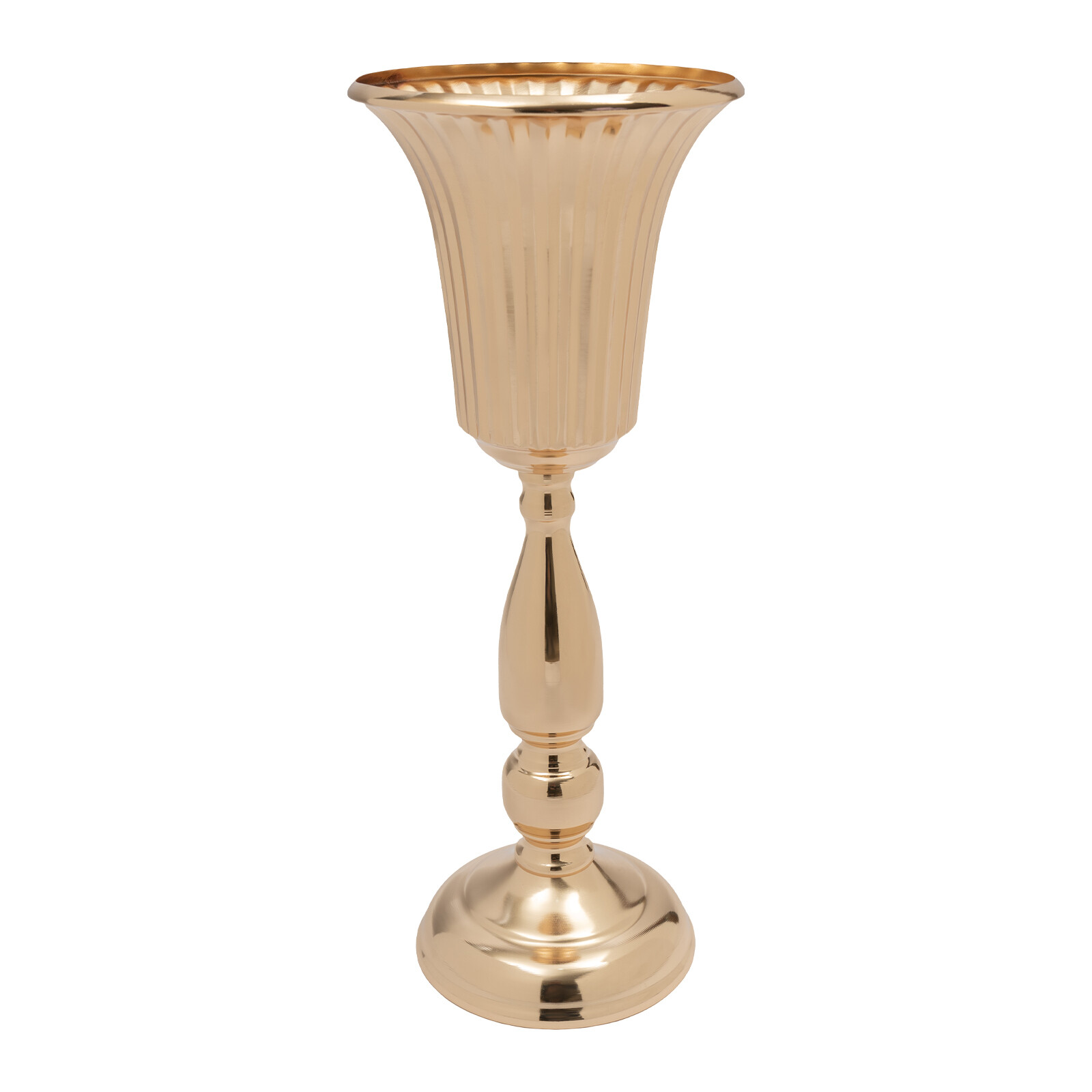 10pcs Gold Metal Flower Vases Trumpet Wedding Centerpieces for Party Table