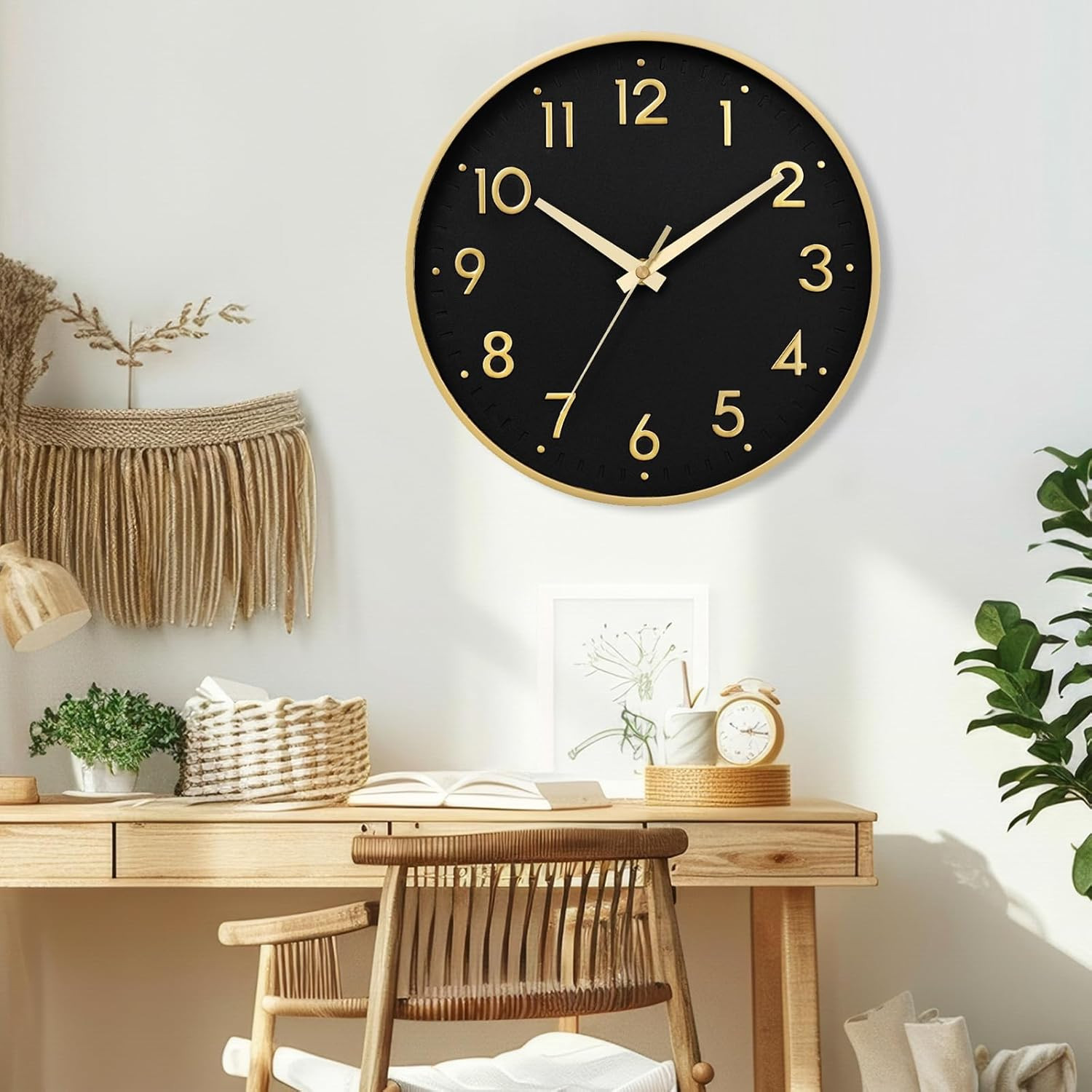 Wall Clock 8 Inch, Wall Clocks Battery Operated Silent Non-Ticking Modern Analog