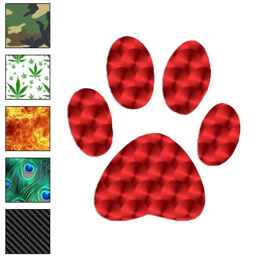Dog Paw Print, Vinyl Decal Sticker, 40 Patterns & 3 Sizes, #212