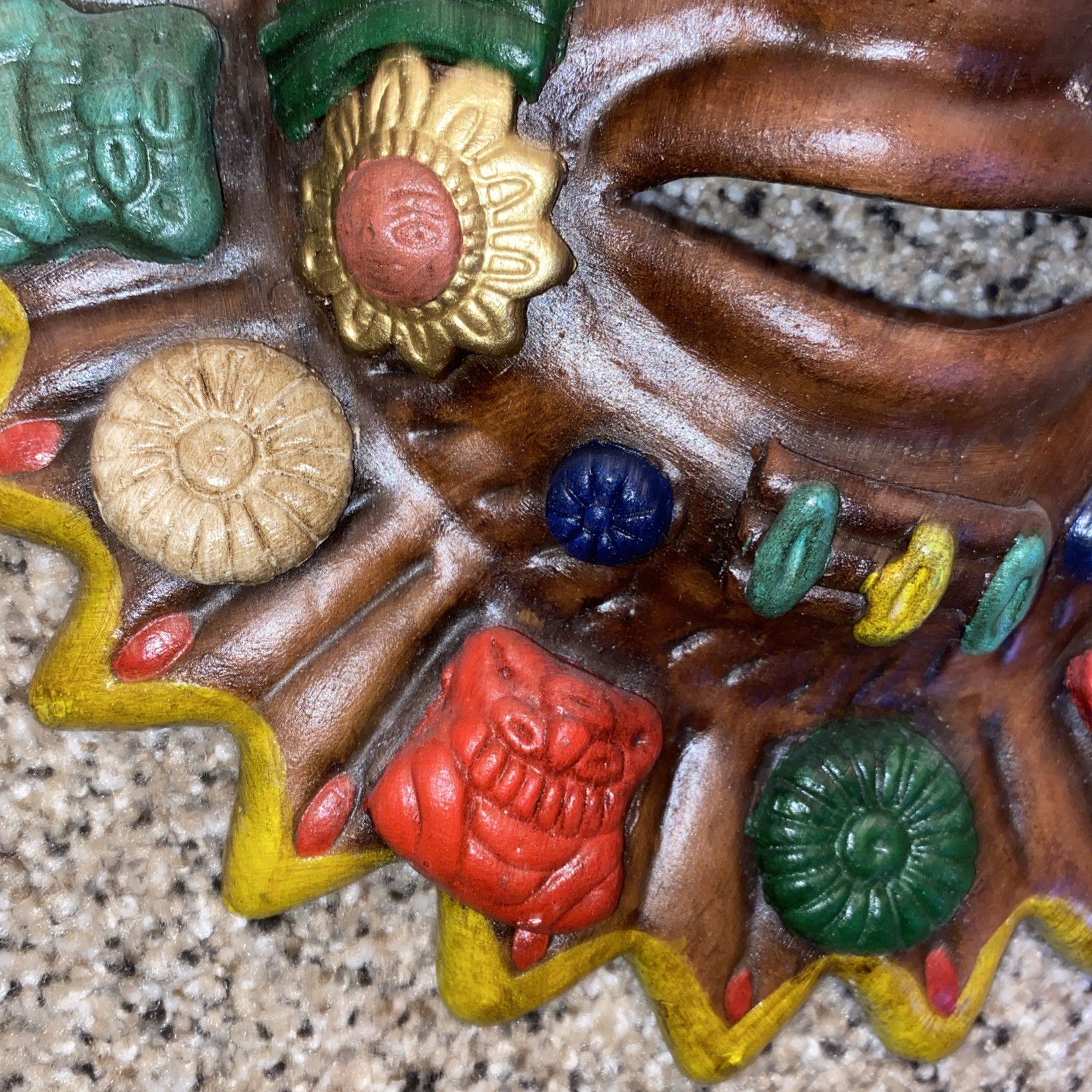Mexican Handmade Garden Pottery Wall Ceramic Desert Sun Face 10 In Wide Heavy
