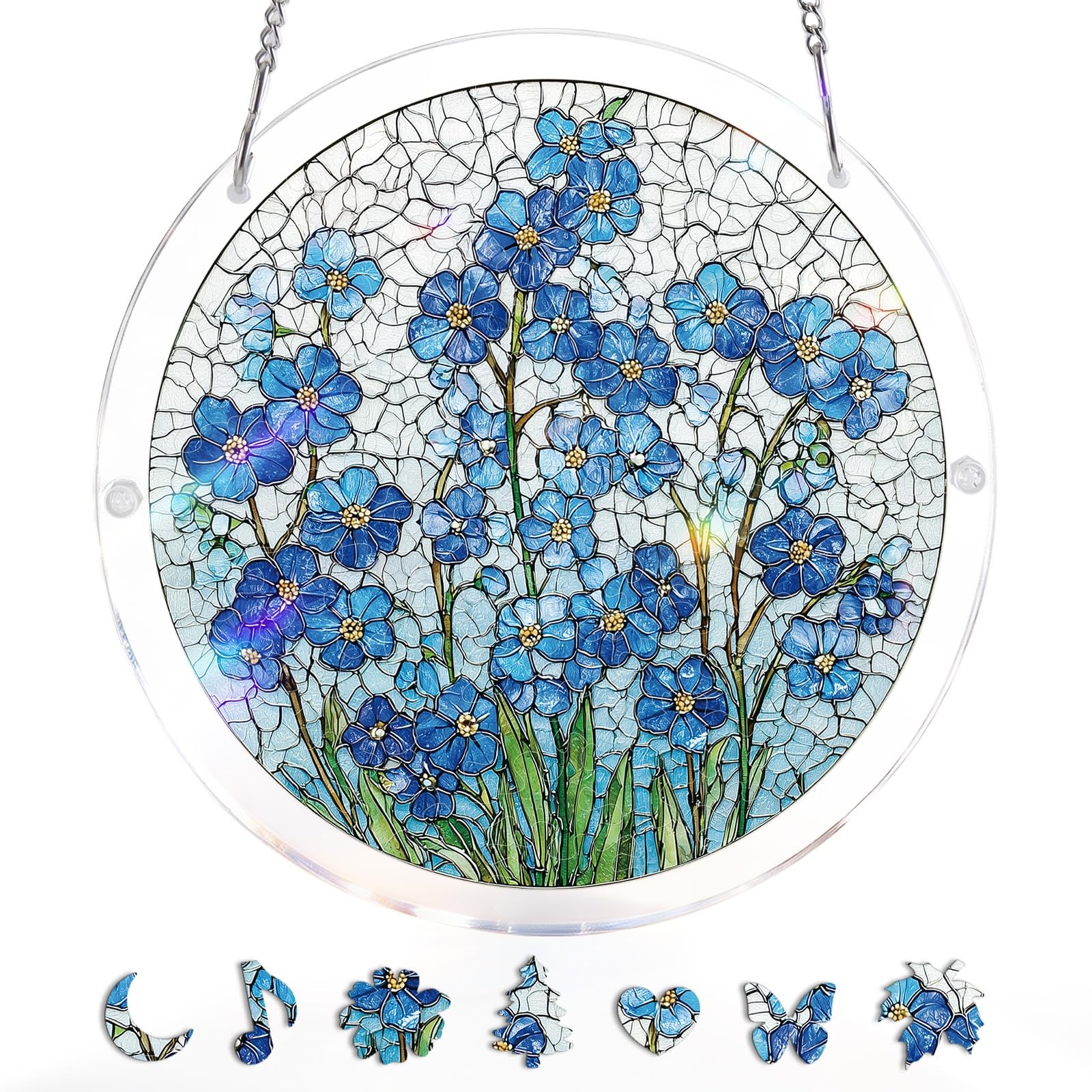 Dawn Flower Acrylic Puzzle Suncatcher Window Hanging Home Garden Decor