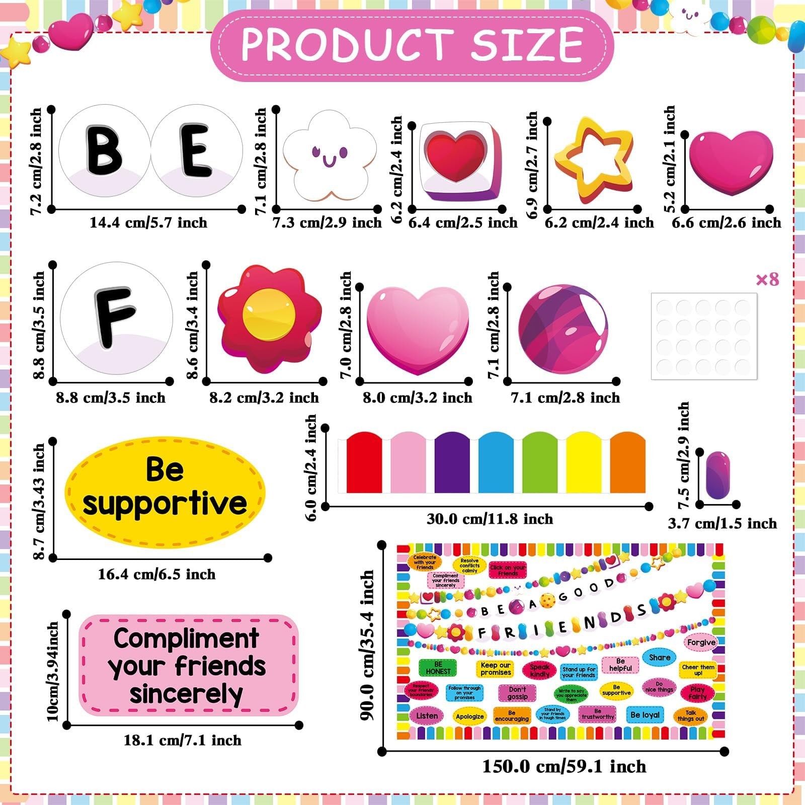 Back to Bulletin Board Set Friendship Bracelet Classroom Decorations Motivati