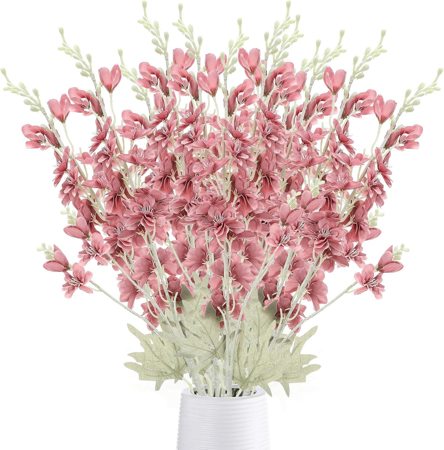 12 Pcs Delphinium Artificial Flowers, 33.5” Long Stem Lifelike Faux Silk Flower