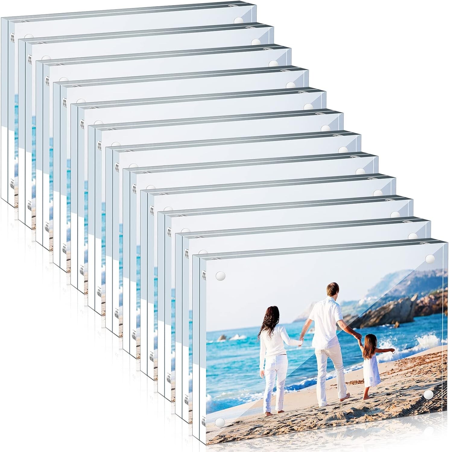 12 Pack Acrylic Picture Photo Frame Magnetic 4×6 Clear Free standing 4×6“