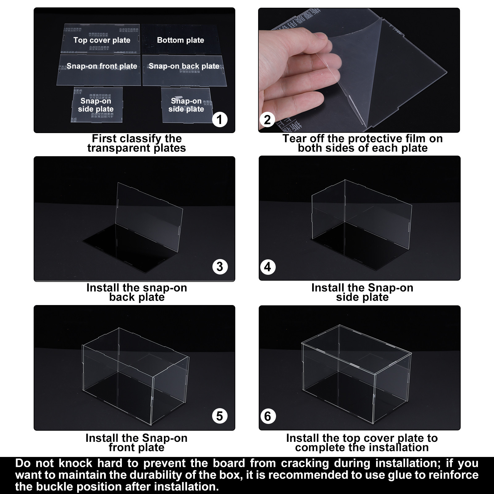 Acrylic Clear Display Case Box Dustproof Protection Showcase Show Box 30x10x10cm