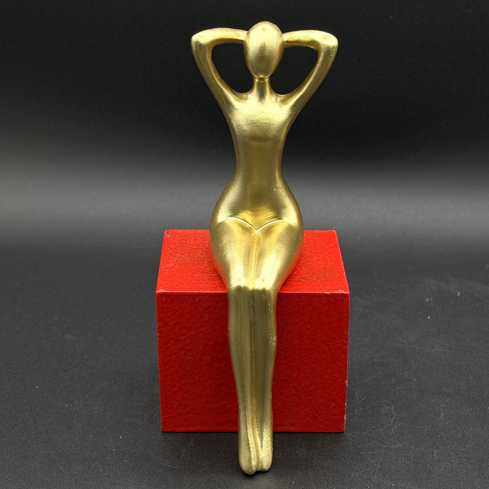 3-Piece Women Resin Statues In Gold Art Sculptures For Home Or Office Decor