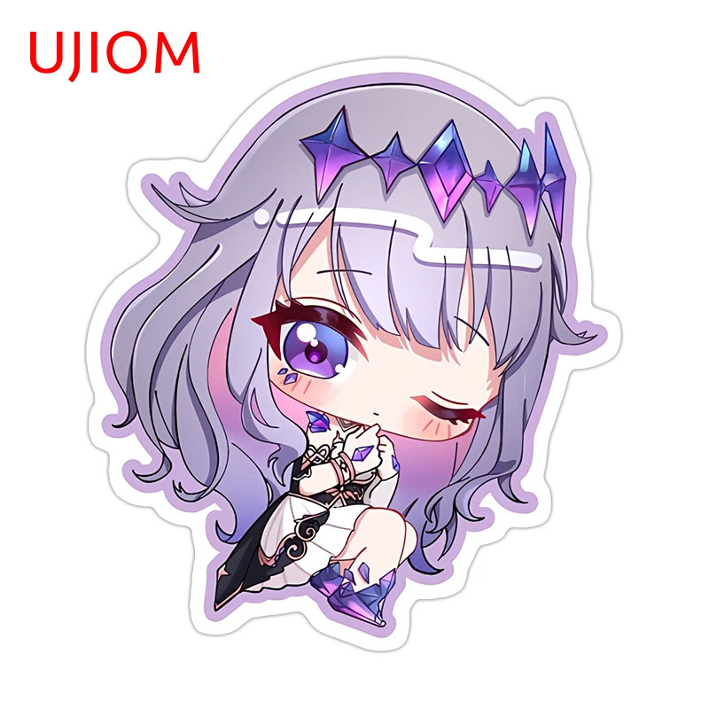 UJIOM Chibi Hololive Koseki Bijou Graffiti Wall Sticker Interesting Guitar