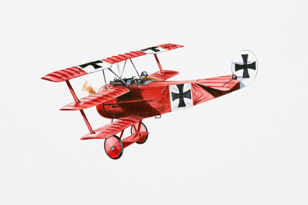 World War I Fokker Triplane in Mid Air Plane Airplane Aircraft Poster 12×18