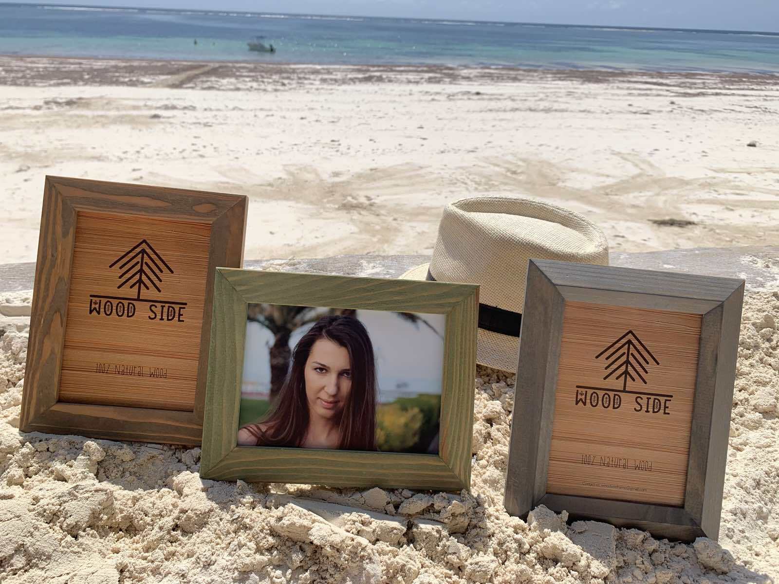 Rustic Wooden Picture Frames – Natural Solid Eco Wood – Wall/ Tabletop – Walnut