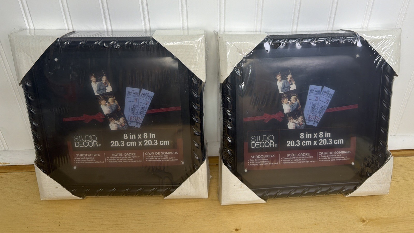 2 Pack Studio Decor Shadowbox 8 X 8 Inches Back Loading Black