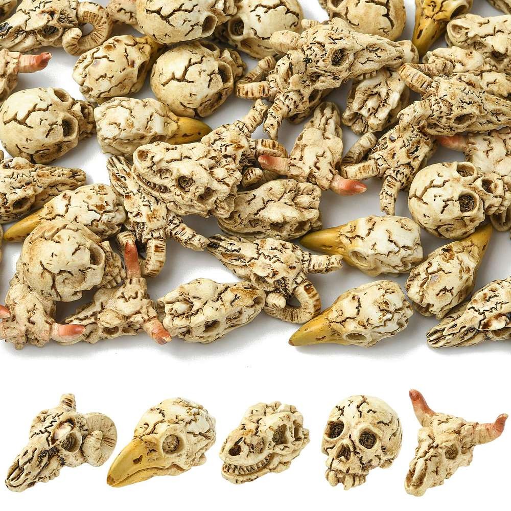 50pcs Resin Animal Skull Display Decoration for DIY Home Office Desktop Ornament
