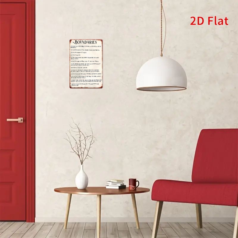 2D Flat Retro Boundary Logo 12X8 Inches Metal Wall Decor