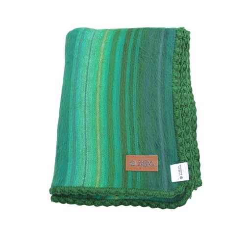 Alpaca Wool Blanket Throw – Beautiful & Warm, 80 x 60 inches, Ultra-Soft, Verde