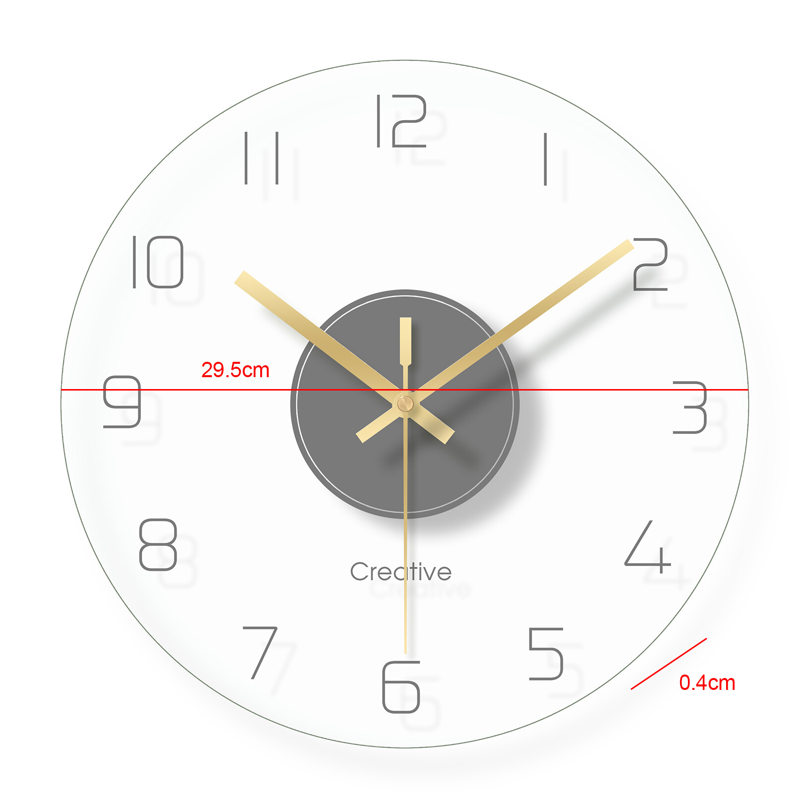 30cm Ultra Thin Design Wall Clock Large Modern Home Office Round Wall Clock