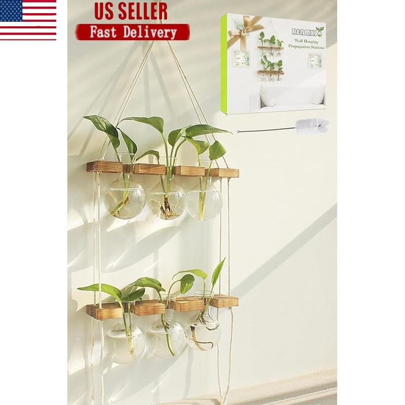 Propagation Station Wall Planter Glass Vases Hanging Planter Home Decor Gifts US
