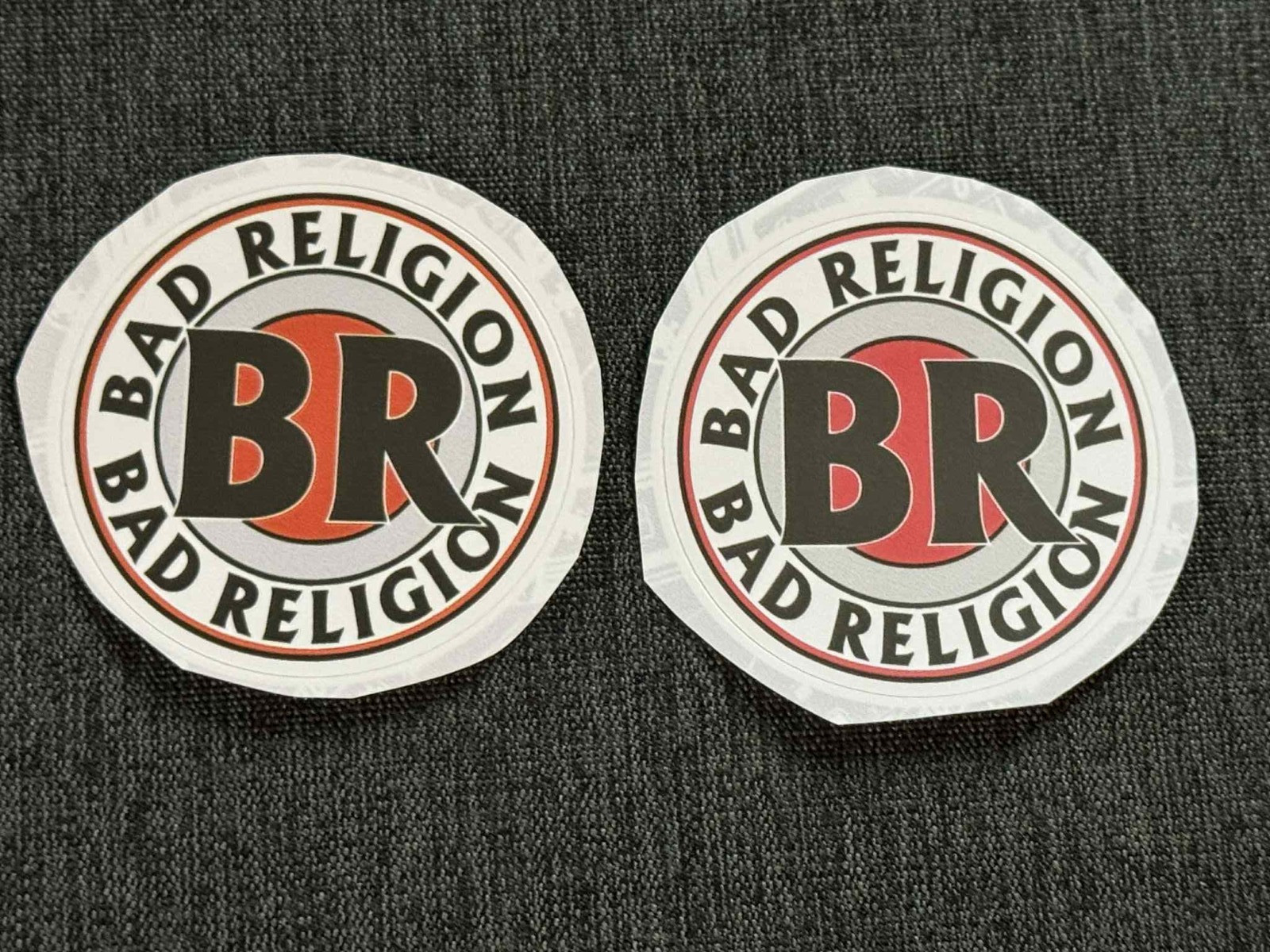 Lot (2) BAD RELIGION 2 1/4″ x 2 1/4″ Punk Rock Logo Stickers FAST! FREE! Graffin
