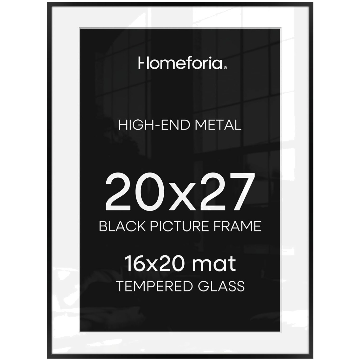 Modern 20×27 Black Frame Matted to 16×24 – Wall Mountable