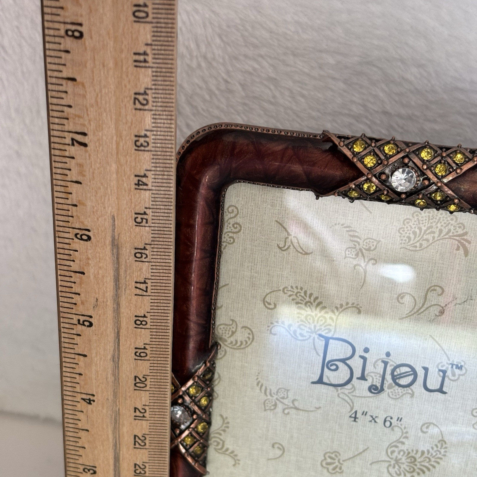 Bijou Picture Frame Burnished Gold Brown Copper 4 X 6 Elegant Bling Crystals