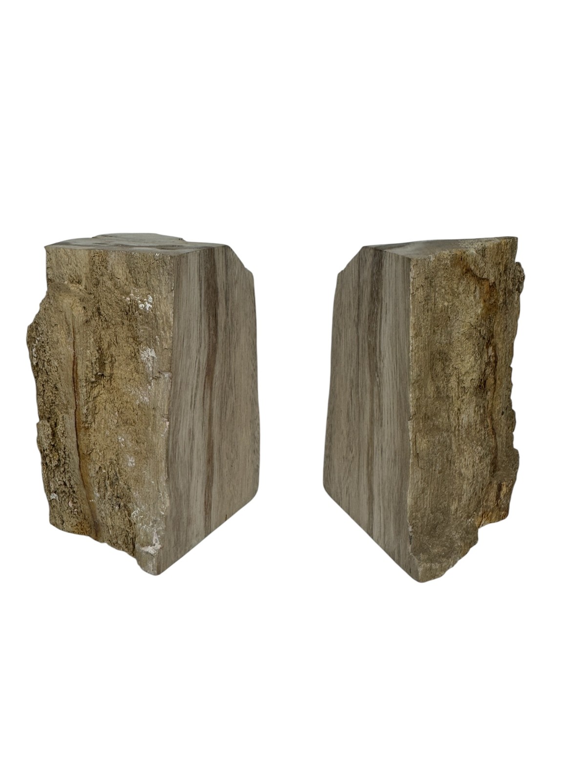 Rustic Natural Wood Look Bookends Pair Decorative Home Office Decor Heavy Duty