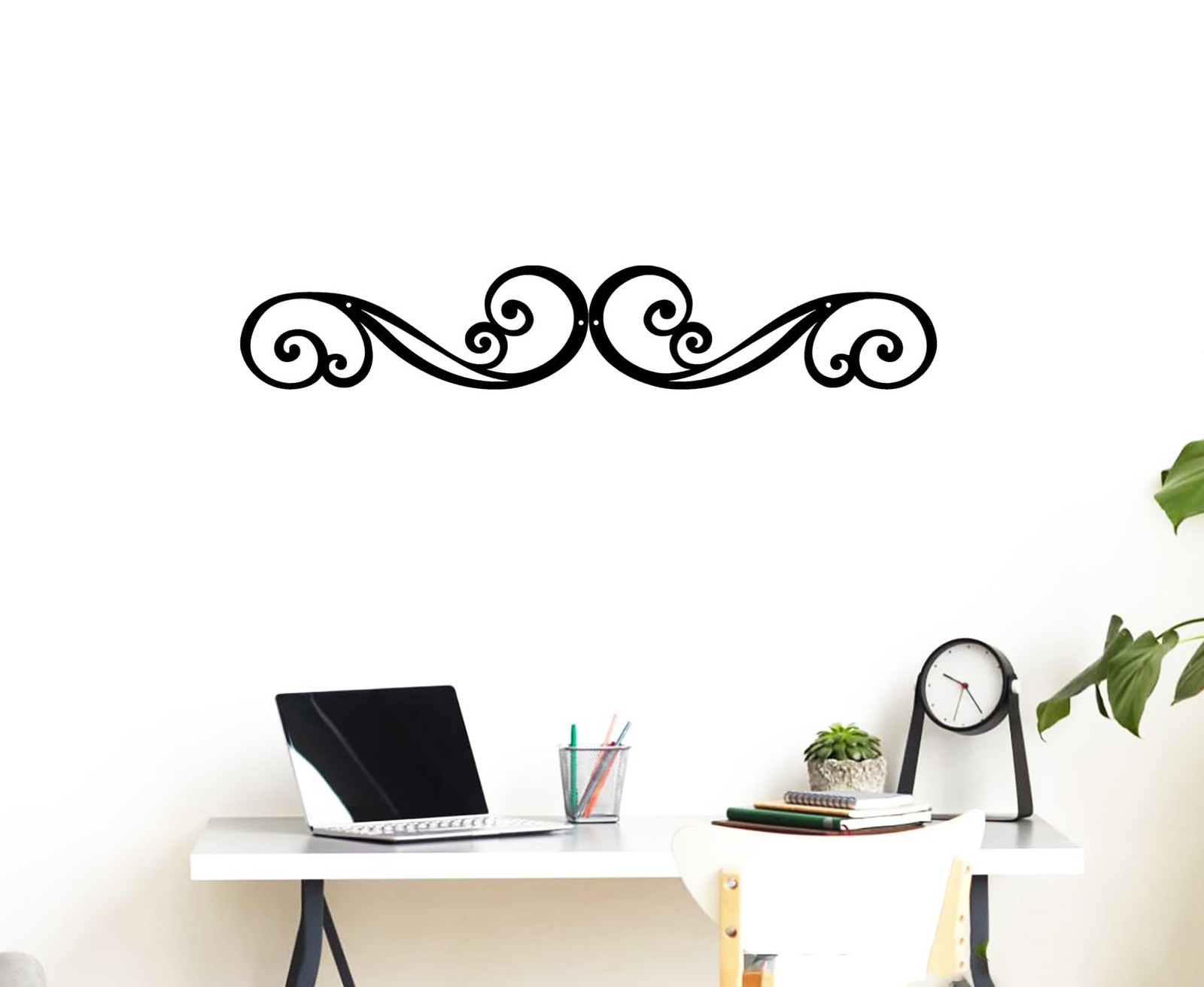 Metal Scroll Wall Art Decor Rustic Iron Wall Scroll Decorations Pair Scroll for