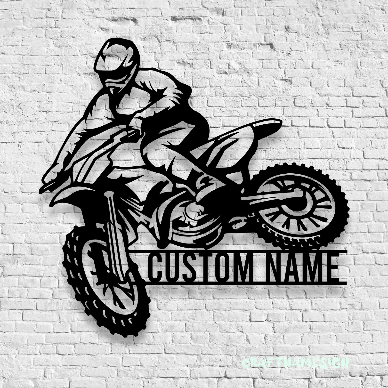 Personalized Motocross LED Metal Sign Custom Dirt Bike Wall Decor