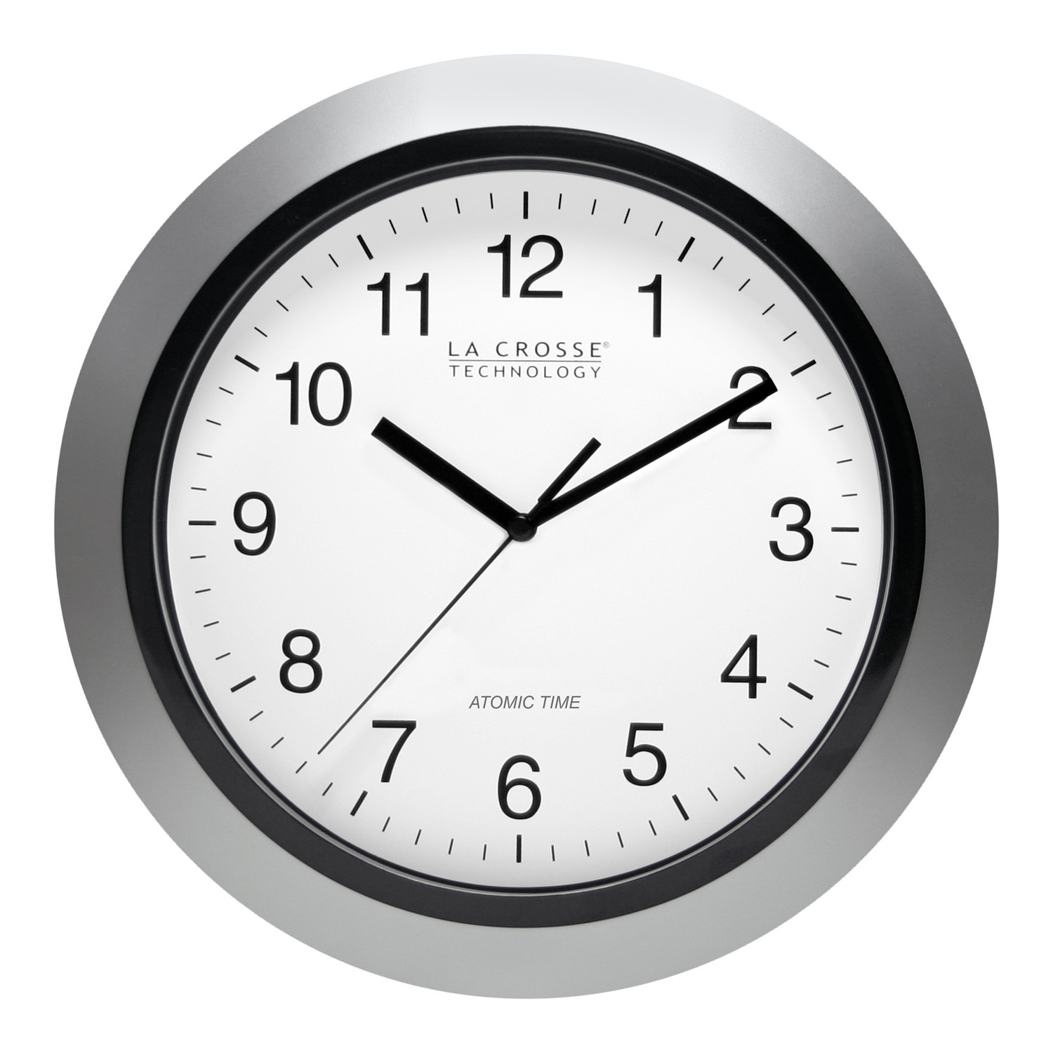 WT-3102S La Crosse Technology 10″ Atomic Wall Clock – Silver NIB (Internet Box)