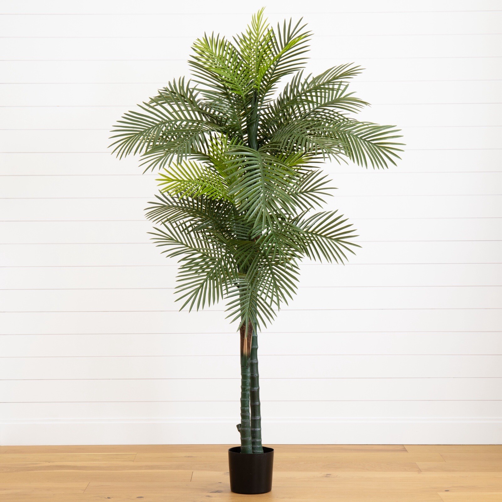 7’ Double Robellini Artificial Palm Tree UV (Indoor/Outdoor). Retail $205