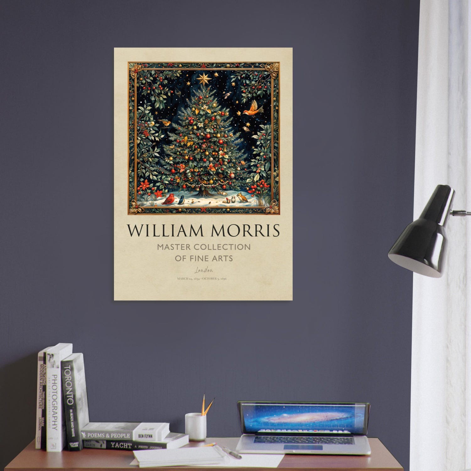 William Morris Christmas Poster – Vintage Holiday Tree Wall Art Print