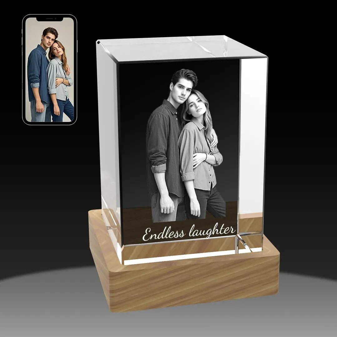 Personalised 3D Crystal Photo Gifts, Unique Anniversary Birthday Wedding Present