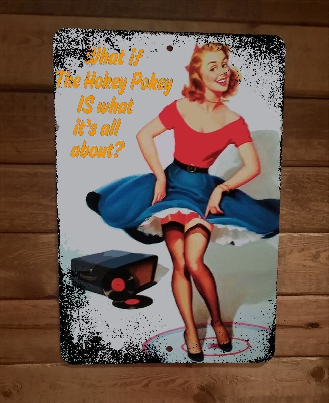 What if the Hokey Pokey Is What its All About 8×12 Metal Wall Sign