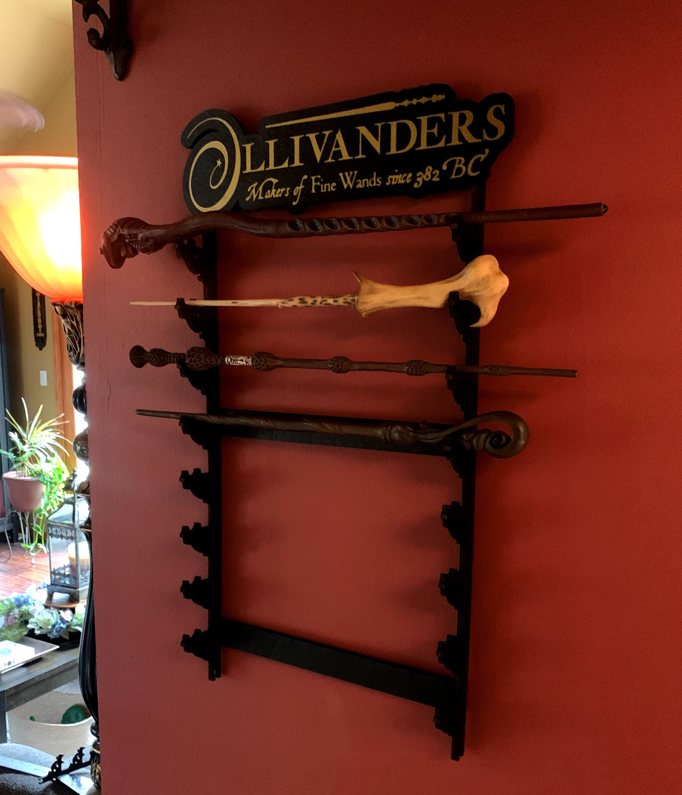 Harry Potter Ollivanders Shop Wall Mount Wand Display Rack Stand – Free Shipping